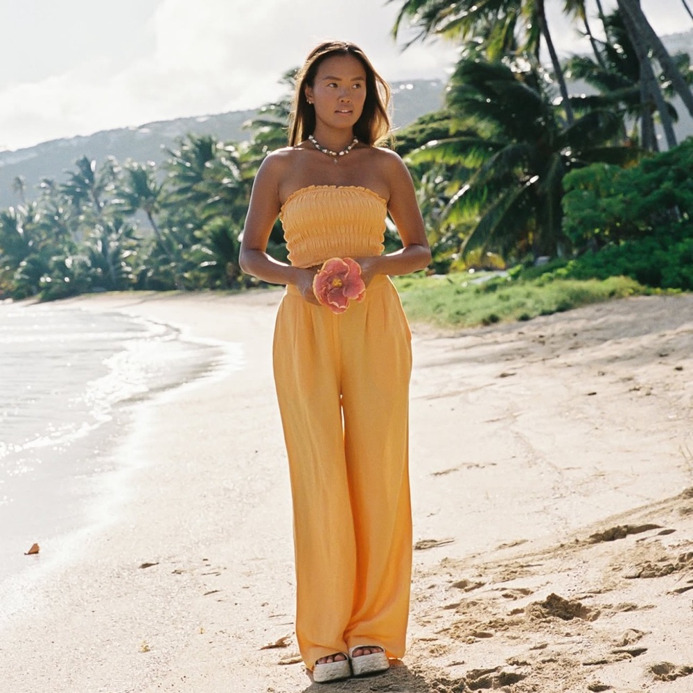 Shore Yellow Strapless Tube Top
